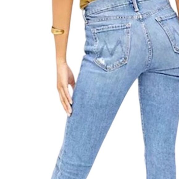 Mother Women's High Waisted Ankle Fray Distressed Jeans Size 30 Blue - Picture 2 of 12